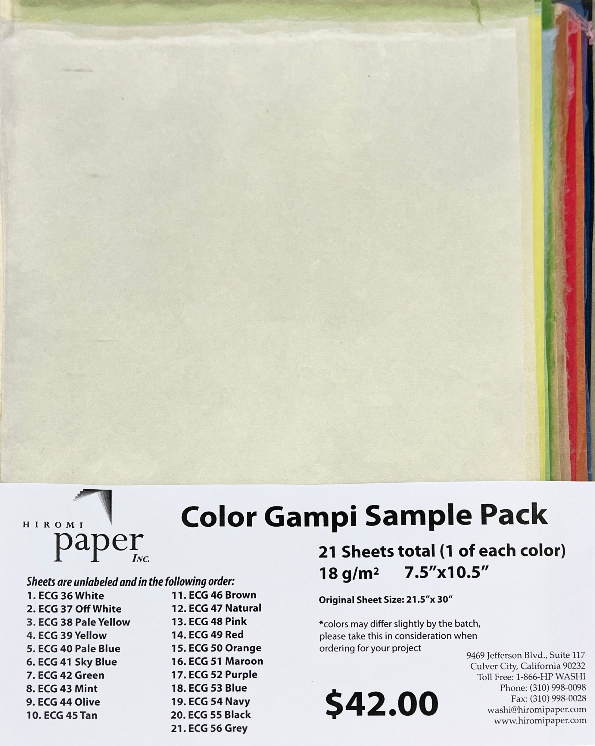 10x10 | 10 sheets | Orange Purple Yellow Green Black Brown| Artist Paper