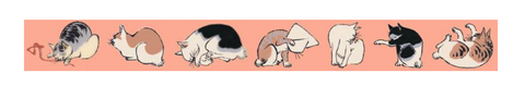 Ukiyoe Washi Tape: M-3 Cats (Hiroshige)