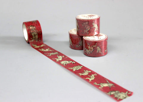 Ukiyoe Washi Tape: M-8 Rabbits & Frogs (Hokusai)