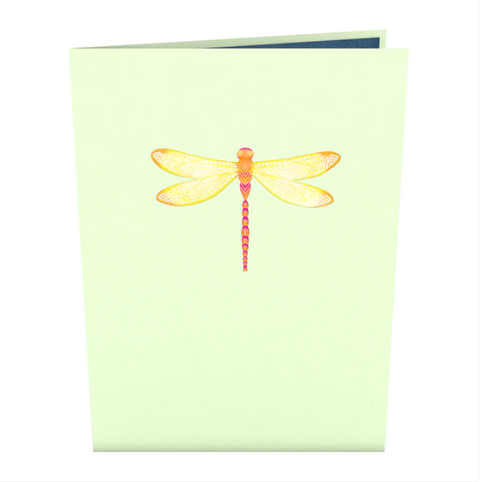 Lovepop Pop-up Card: Dragonfly on Water Lily (yellow)