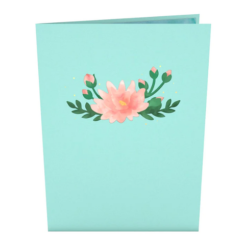 Lovepop Pop-up Card: Water Lily Dragonfly (pink)