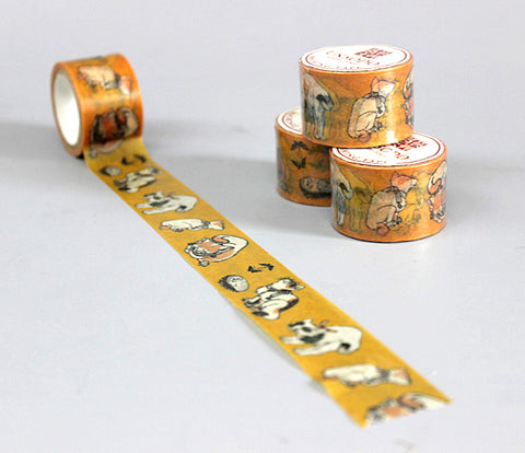 Ukiyoe Washi Tape: M-7 Cats (Hokusai)