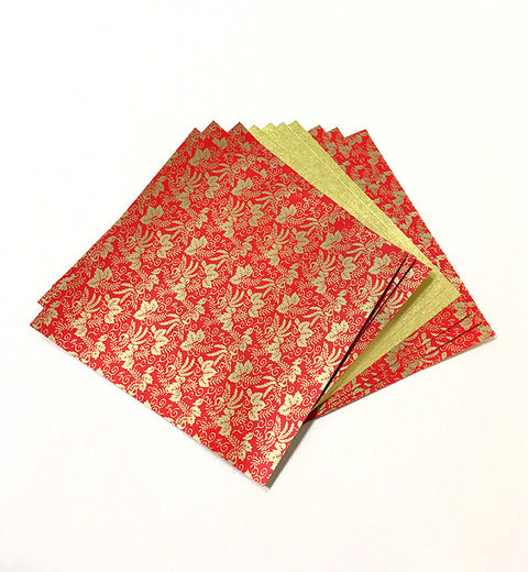 Phoenix (Red and Black on Gold) Origami