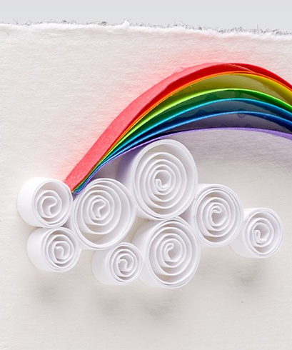 Fabriano greeting card - Quilling Rainbow