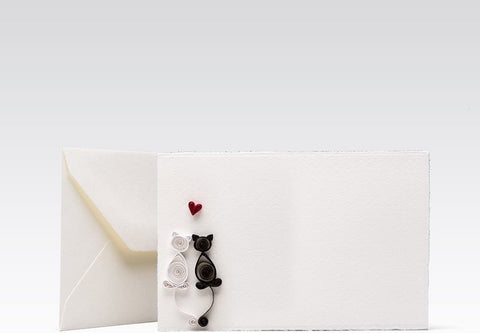Fabriano greeting card - Quilling Cats