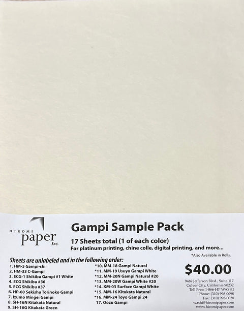 Gampi Sample Pack – Hiromi Paper, Inc.