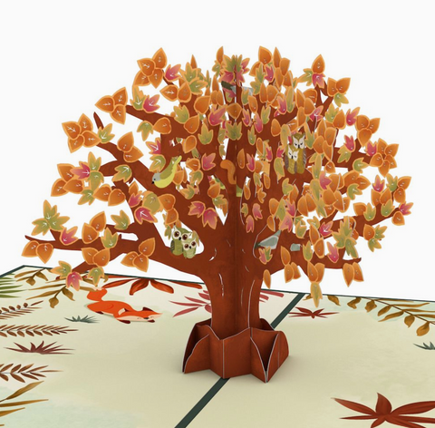 Lovepop Pop-up Card: Fall Woodland Animal Tree