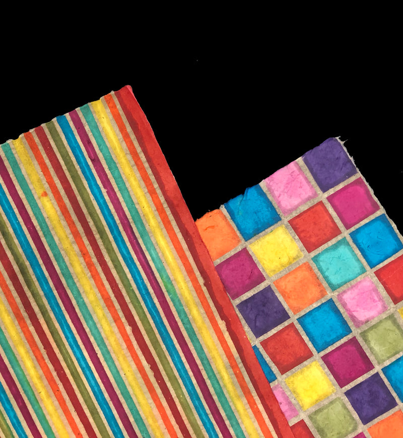 Batik Nepal Rainbow Stripe and Square