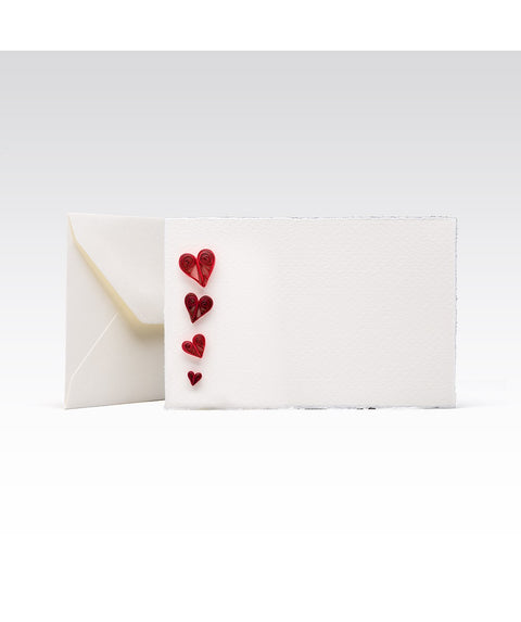 Fabriano greeting card - Quilling Hearts