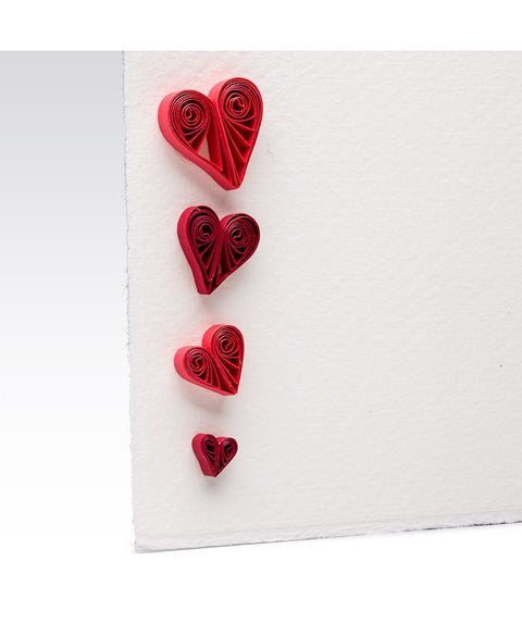 Fabriano greeting card - Quilling Hearts